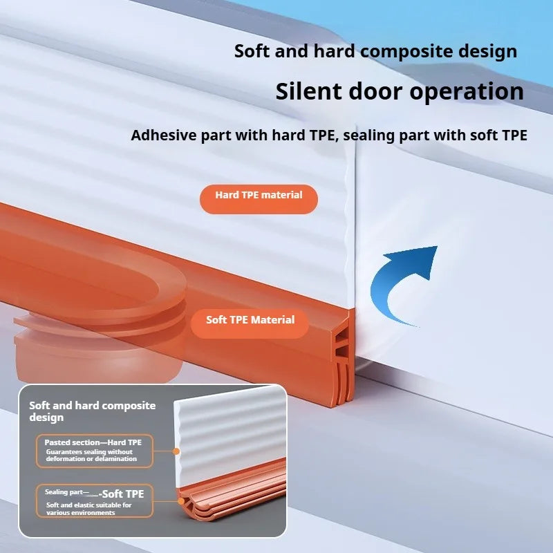 TPE Self-Adhesive Window Door Seal Strip 2M/4M Weatherstrip Window Seal Strip Qme