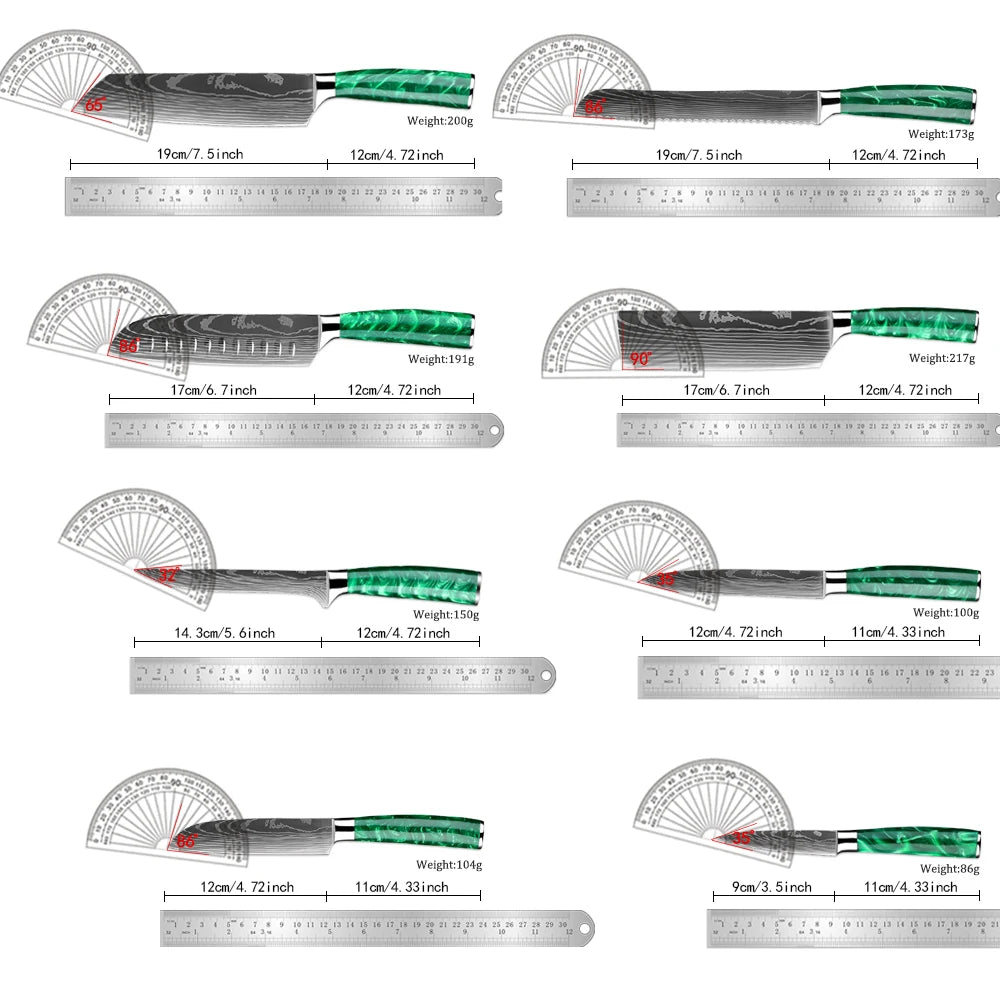 XITUO Chef Knife Set 1-8 Piece High Carbon Steel Kitchen Knives Kitchen Knife Set Qst