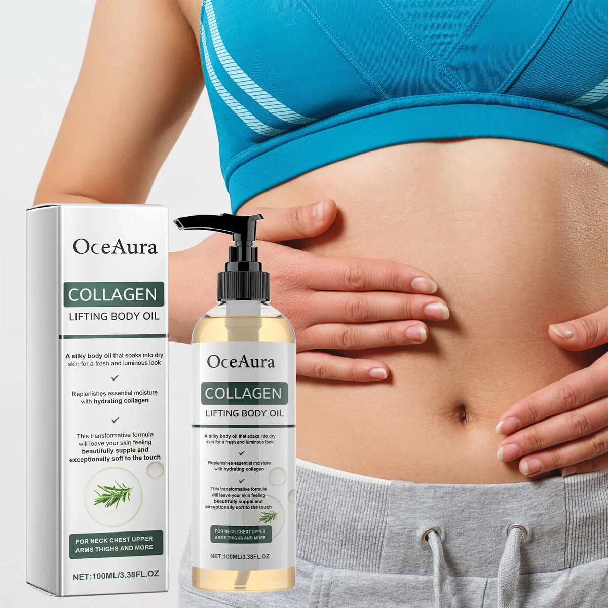 OceAura Collagen Body Oil – Hydrating Full Body Moisturizer Collagen Body Oil Qst