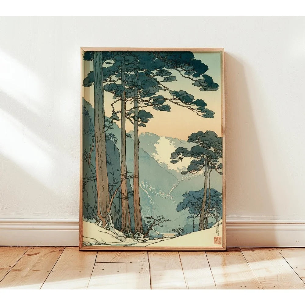 Retro Japanese Koi & Tree Canvas Wall Art – Unframed Print Canvas Wall Art Qst ZWD31933 50x70cm Unframed