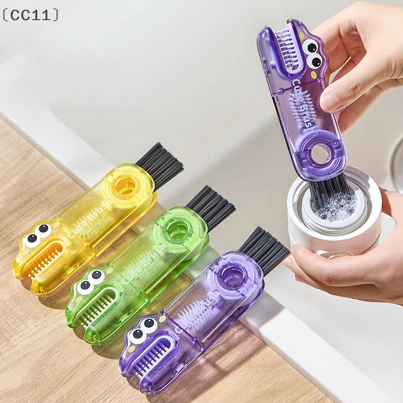 Crocodile Cup Lid Crevice Cleaning Brush 3-in-1 Set Crevice Cleaning Brush Qme