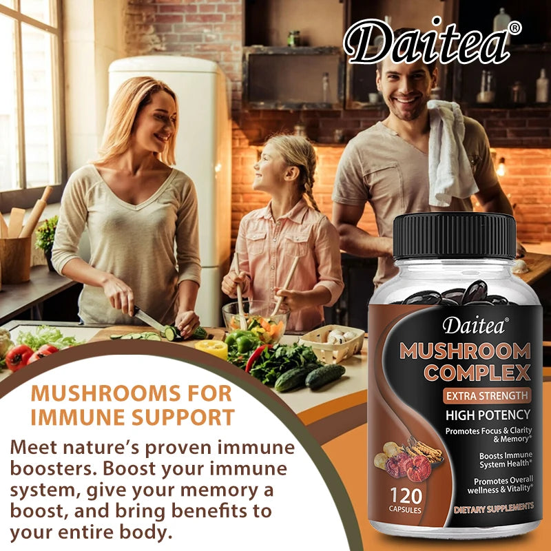 10-in-1 Mushroom Capsules – Lion's Mane, Cordyceps & Reishi Mushroom Supplement Qst
