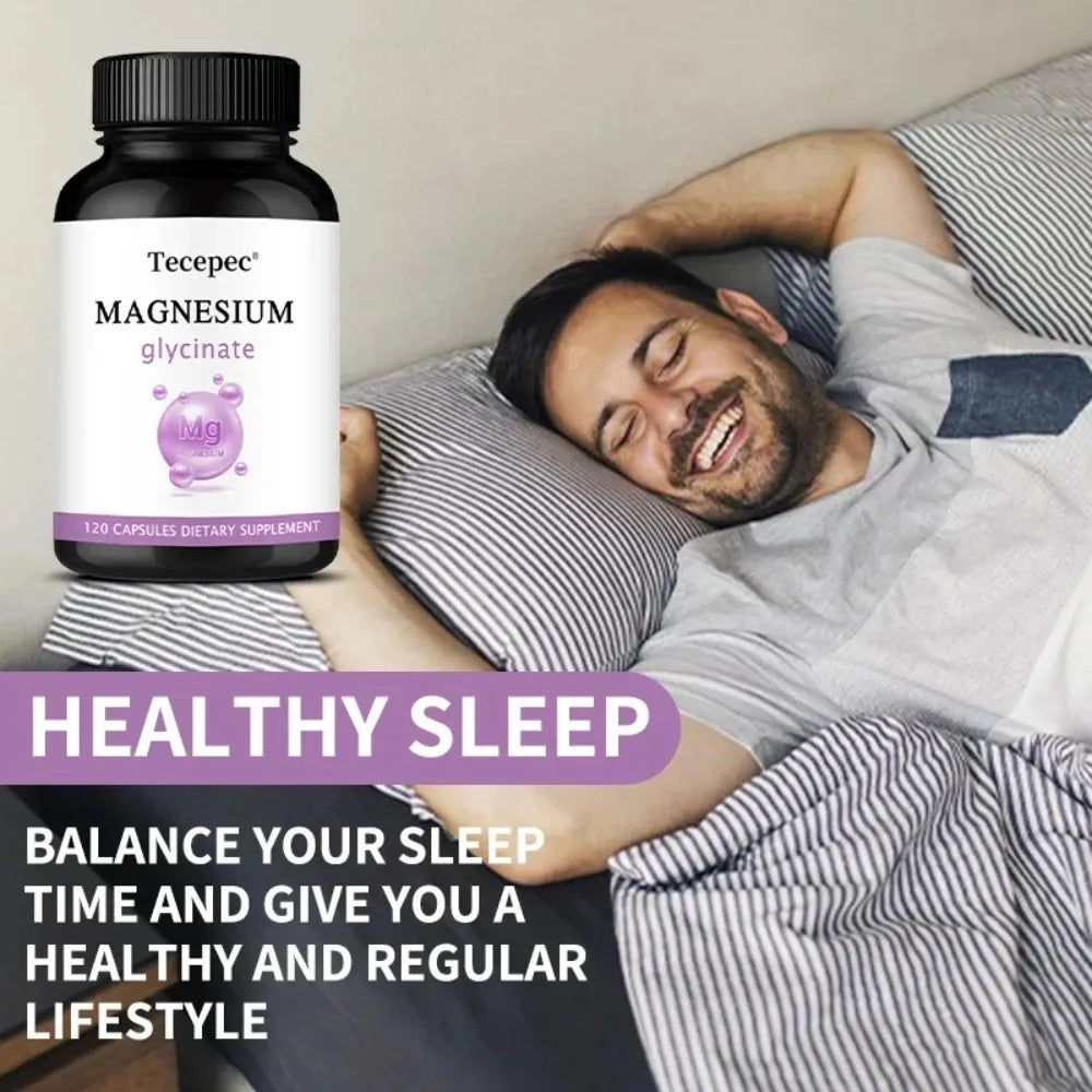 Magnesium Glycinate 120 Veg Capsules – Heart & Muscle Support Mineral Supplement Qst