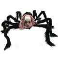 Realistic Skull Black Plush Spider Halloween Horror Prop Halloween Horror Prop Qme black One Size