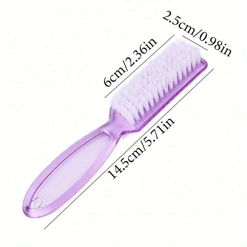 Nail Art Dust Brush Long Handle Square Head Manicure 2pcs Nail Art Brush Qme