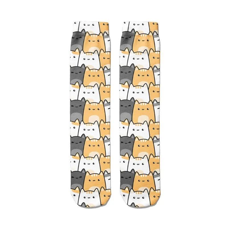Cute Animal Print Novelty Socks – Unisex Fun Creative Design Novelty Print Socks Qme style12 One Size
