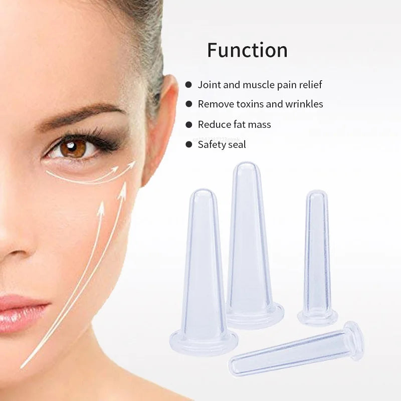 Silicone Vacuum Cupping Massage Jars – Facial Suction Cups Facial Cupping Tool Qme