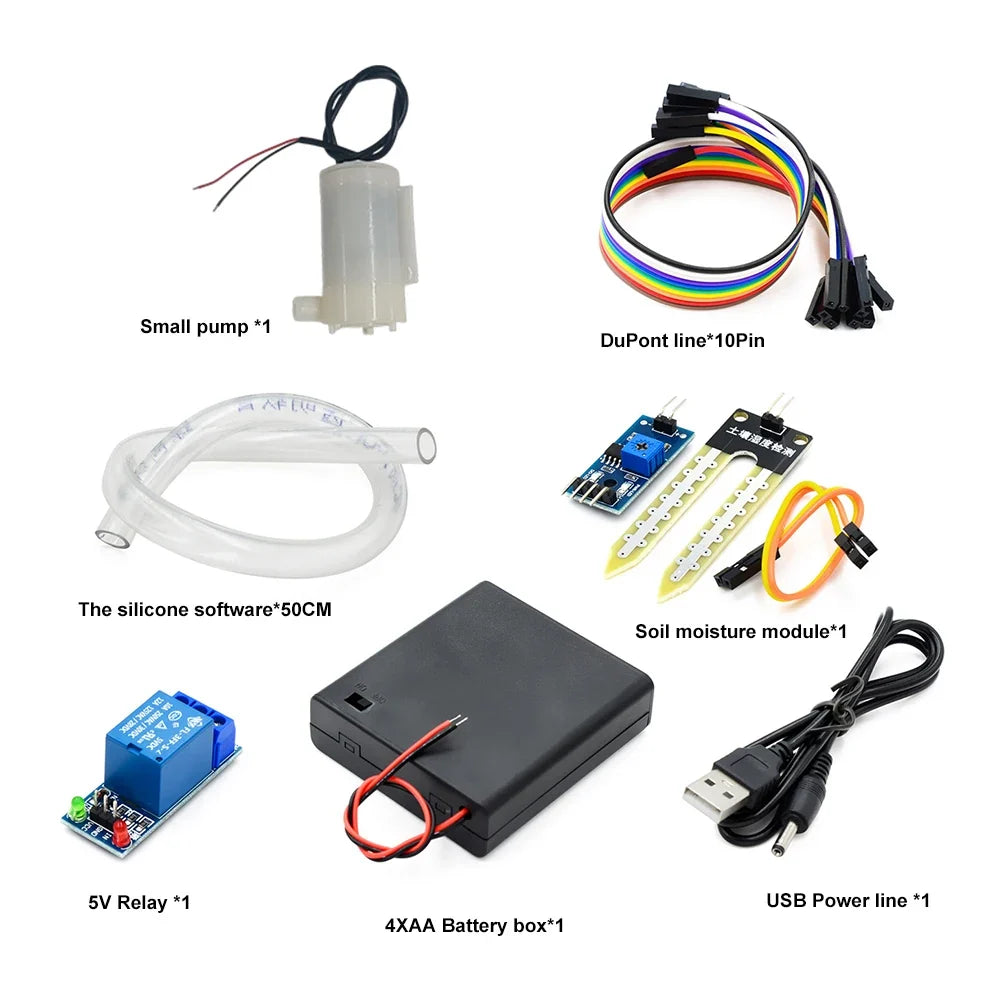 Automatic Irrigation DIY Kit – Soil Moisture Sensor & Mini Pump Irrigation DIY Kit Qme