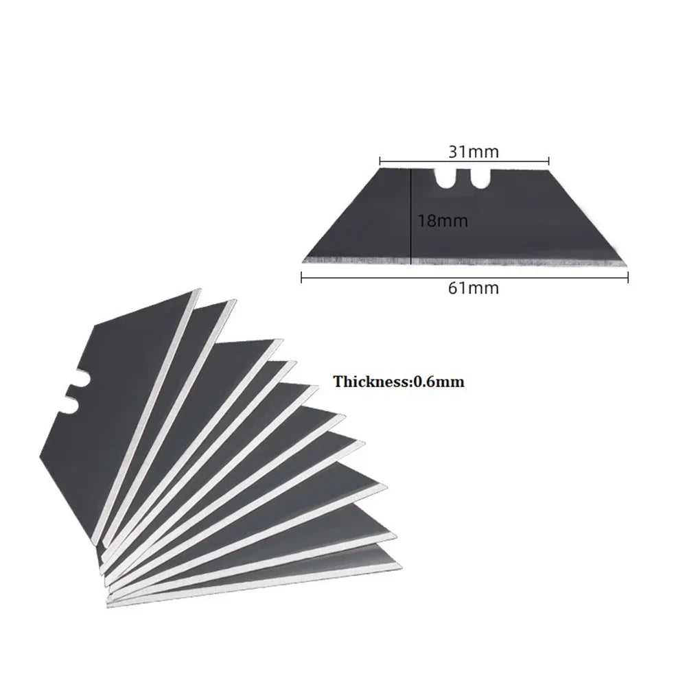 10-Pack Trapezoidal Replacement Blades | Carbon Steel Craft Knife Replacement Craft Blades Qme