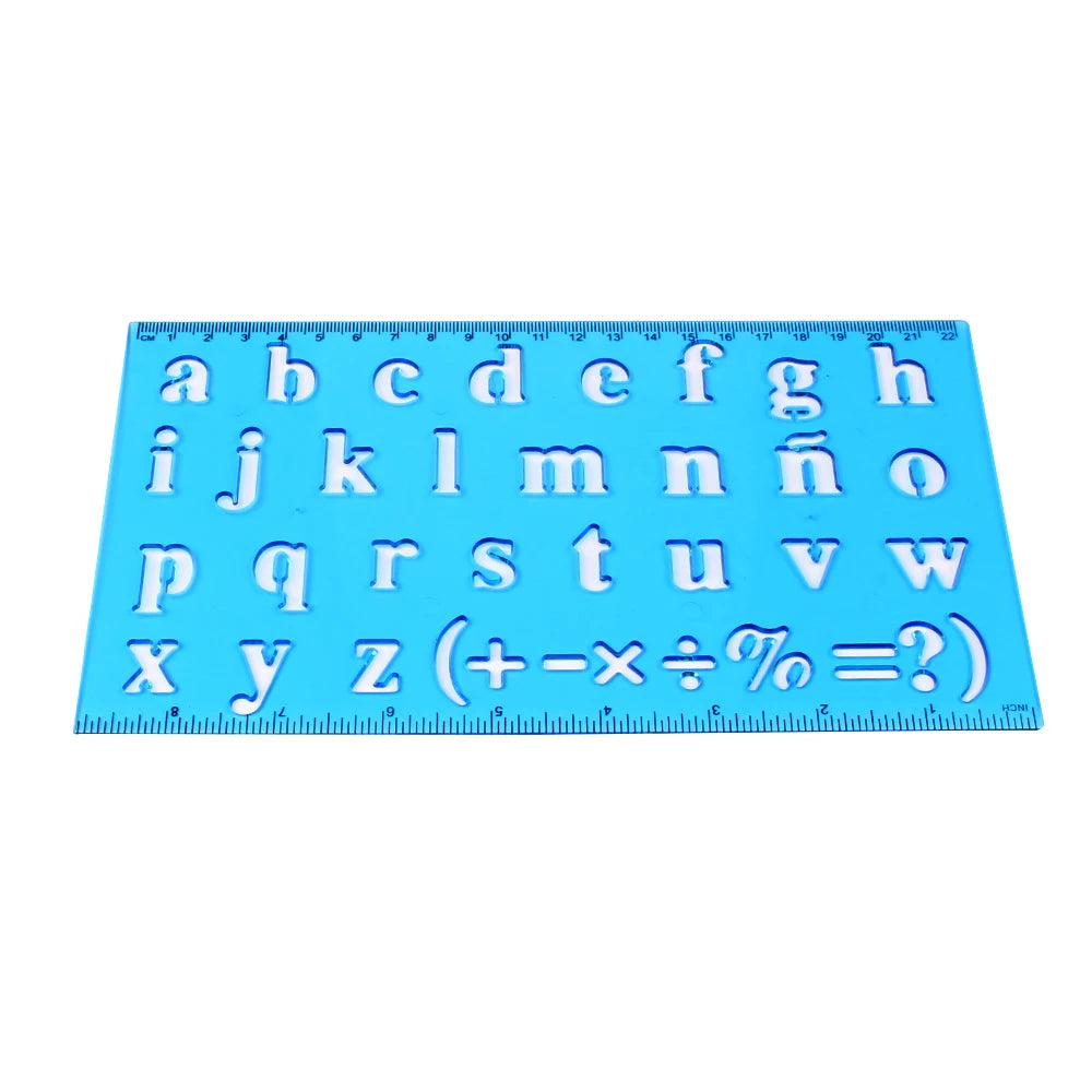 Plastic Alphabet & Number Stencil Ruler – Kids Learning Tool Stencil Ruler Qst