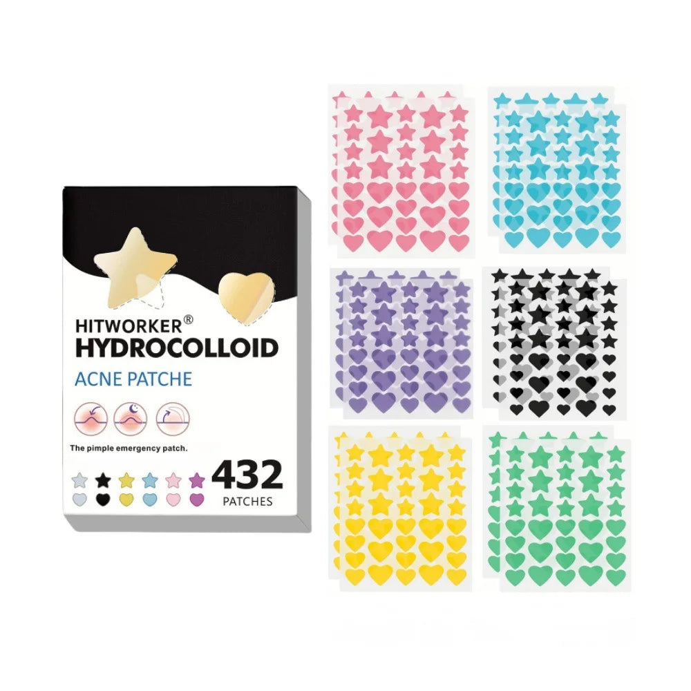 432 Star-Shaped Pimple Patches with Tea Tree Oil | Colorful Pimple Patches Qst 432pcs 1