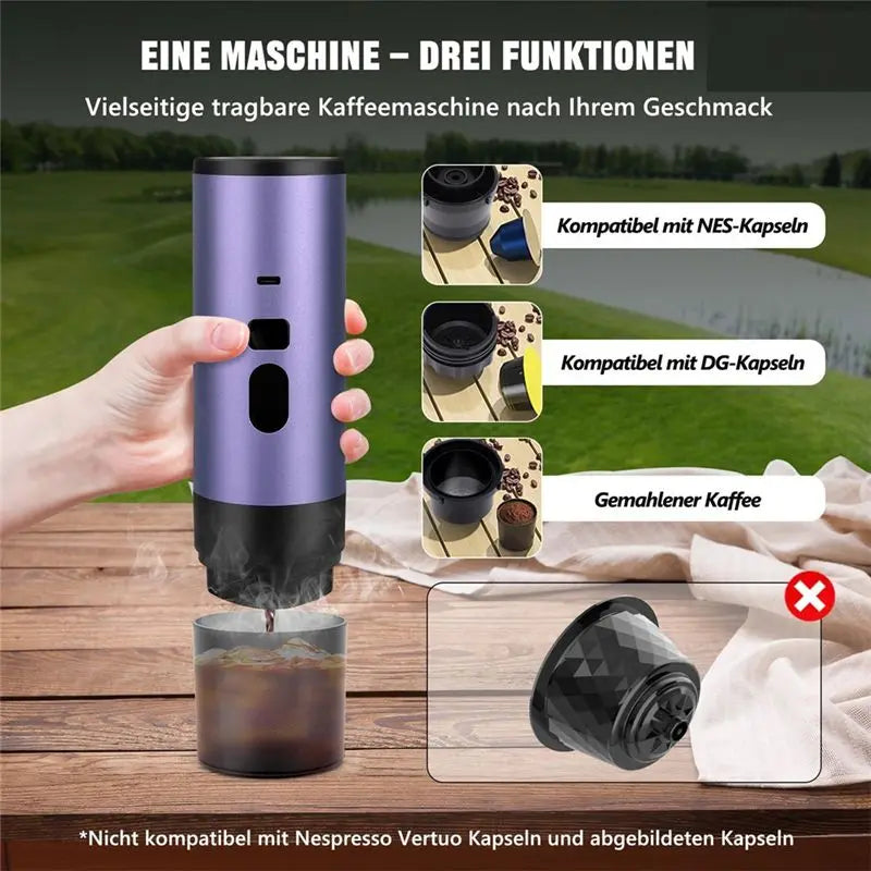 B15C Portable Espresso Machine – Nespresso & Dolce Gusto Portable Espresso Machine Qst
