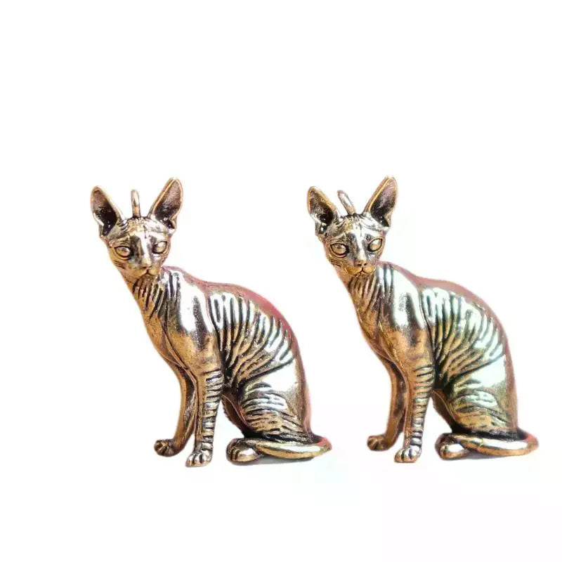 Solid Brass Hairless Cat Statue Vintage Desktop Ornament Desktop Ornament Qme