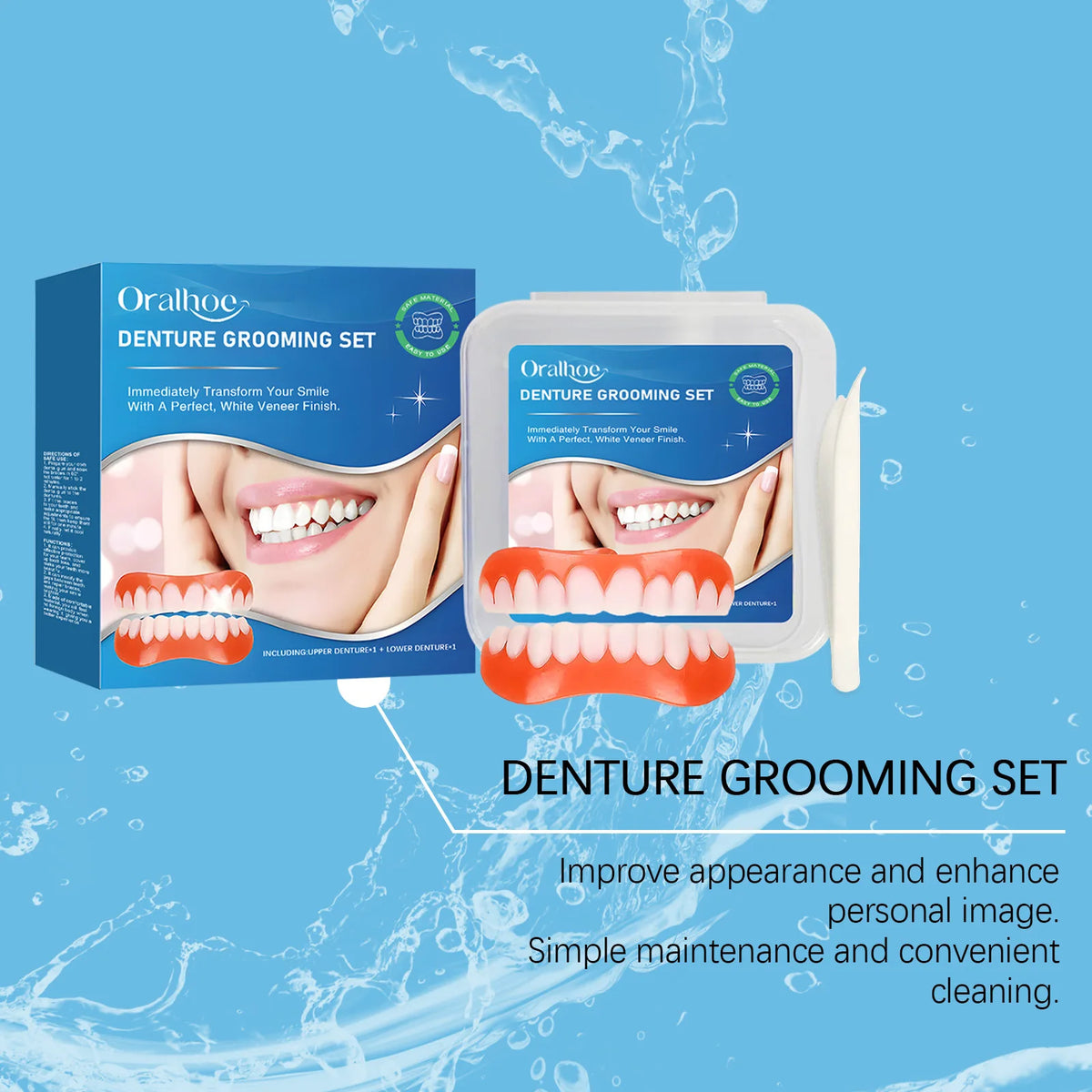Oralhoe Silicone Snap-On Denture Kit – Upper & Lower Set Snap-On Denture Kit Qst