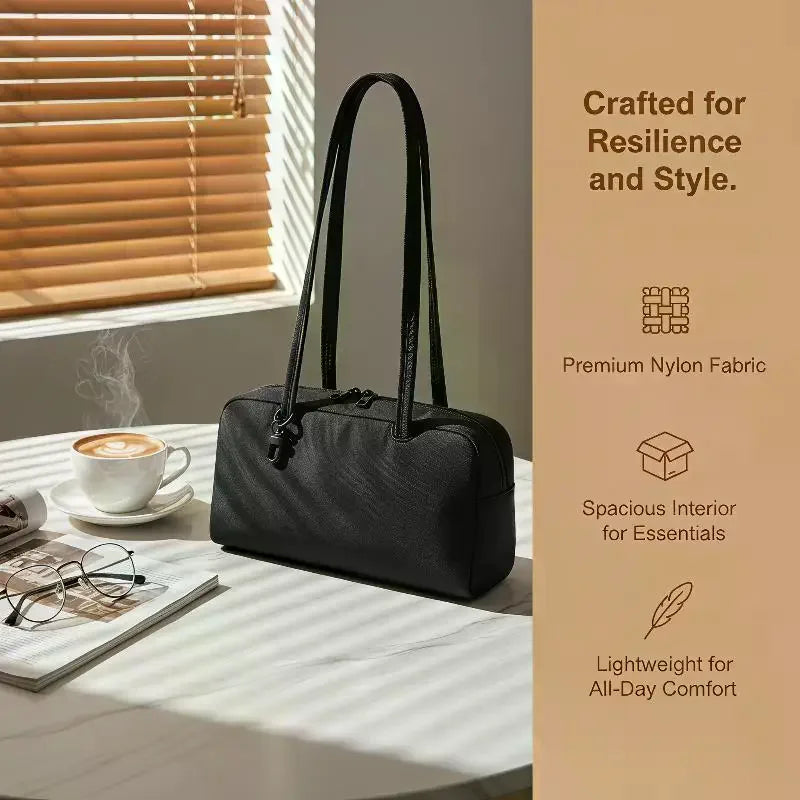 Minimalist Nylon Shoulder Tote Bag – Large Capacity Women's Handbag Shoulder Tote Bag Qme