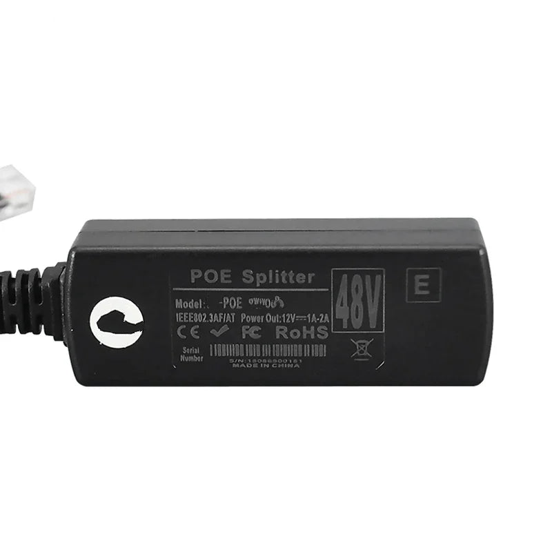 ESCAM 48V to 12V PoE Injector Splitter – IEEE 802.3af Adapter PoE Injector Splitter Qme