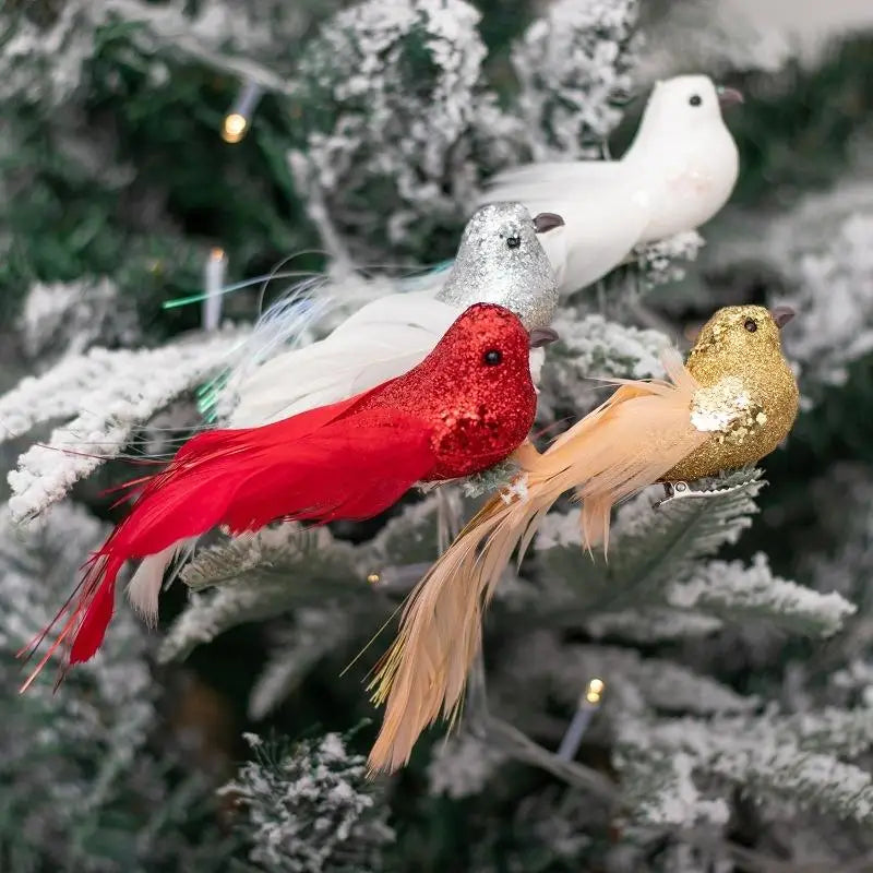 Glitter Artificial Bird Foam Feather Mini Models | DIY Craft Decor Decorative Bird Figurine Qme