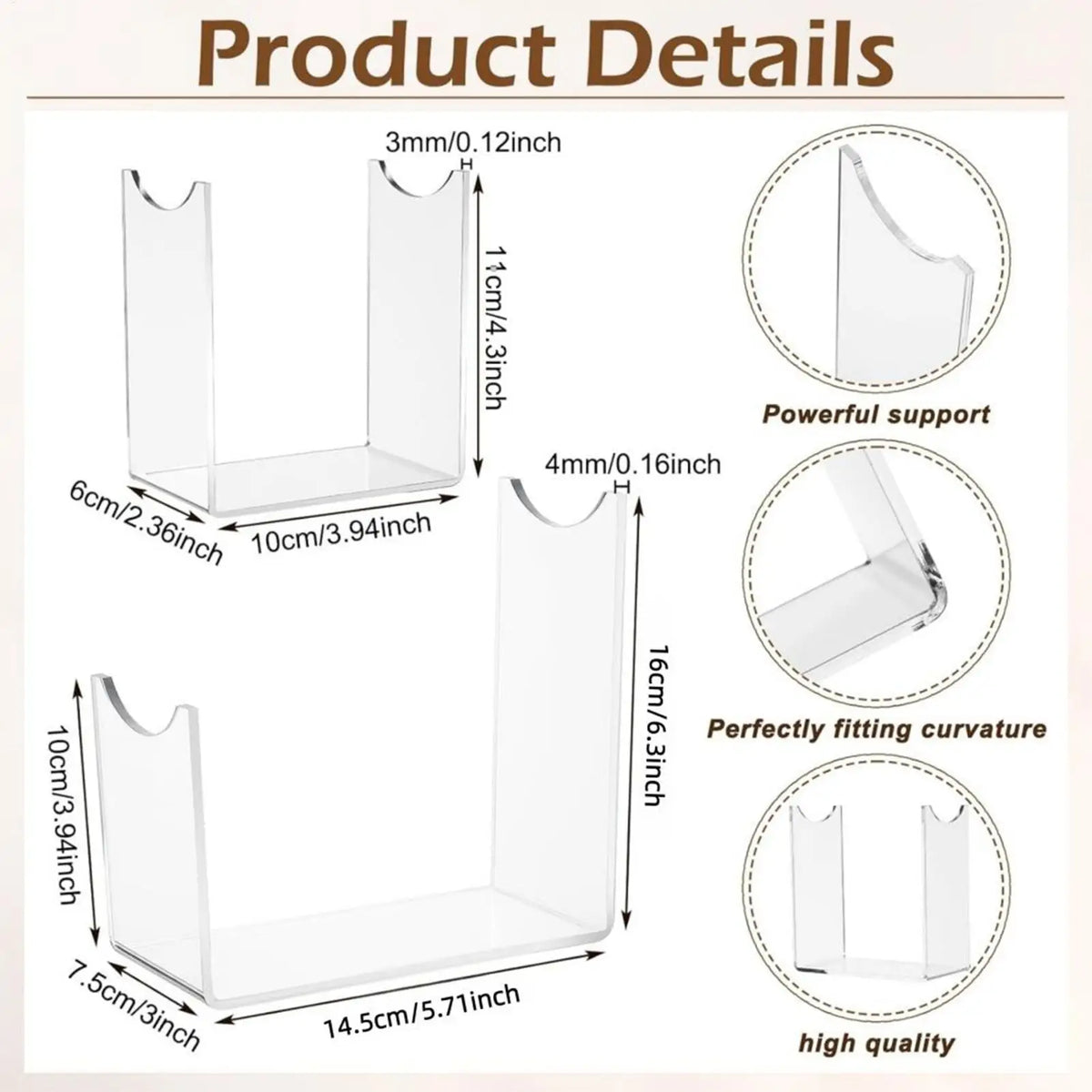 Antler Mount 4-Piece Acrylic Display Stands – Shelf Organizer Acrylic Display Stand Qme