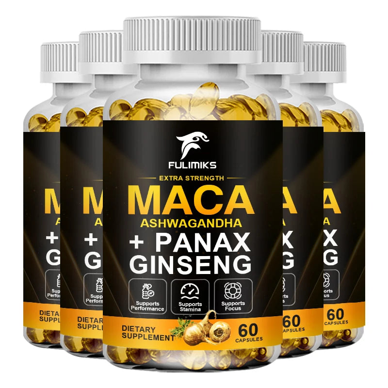 Fulimiks Maca Root Capsules – Ginseng & Ashwagandha 120ct Herbal Supplement Qst 5 BOX 60pcs Hot Sale