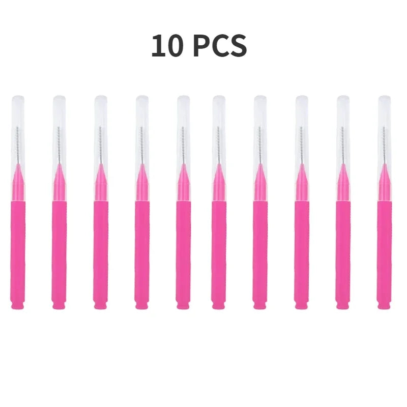 Mini Disposable Eyebrow Lifting Brushes – Bendable Spiral Spoolie Disposable Brow Brush Qme 10PCS Pink