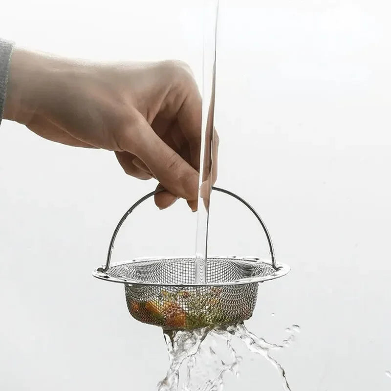 Stainless Steel Sink Strainer with Handle | Kitchen Drain Filter Sink Drain Strainer Qme