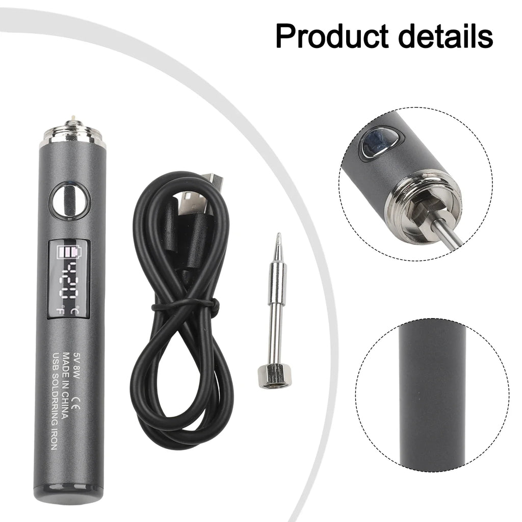 USB Digital Display Soldering Iron – Adjustable Temp & LCD Soldering Iron Qme L002