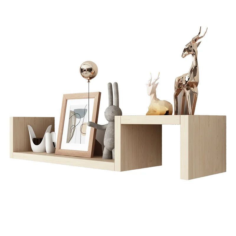 Wood Wall Mounted Shelf – Living Room, Bathroom & Kitchen Wall Mounted Shelf Qme natural wood color