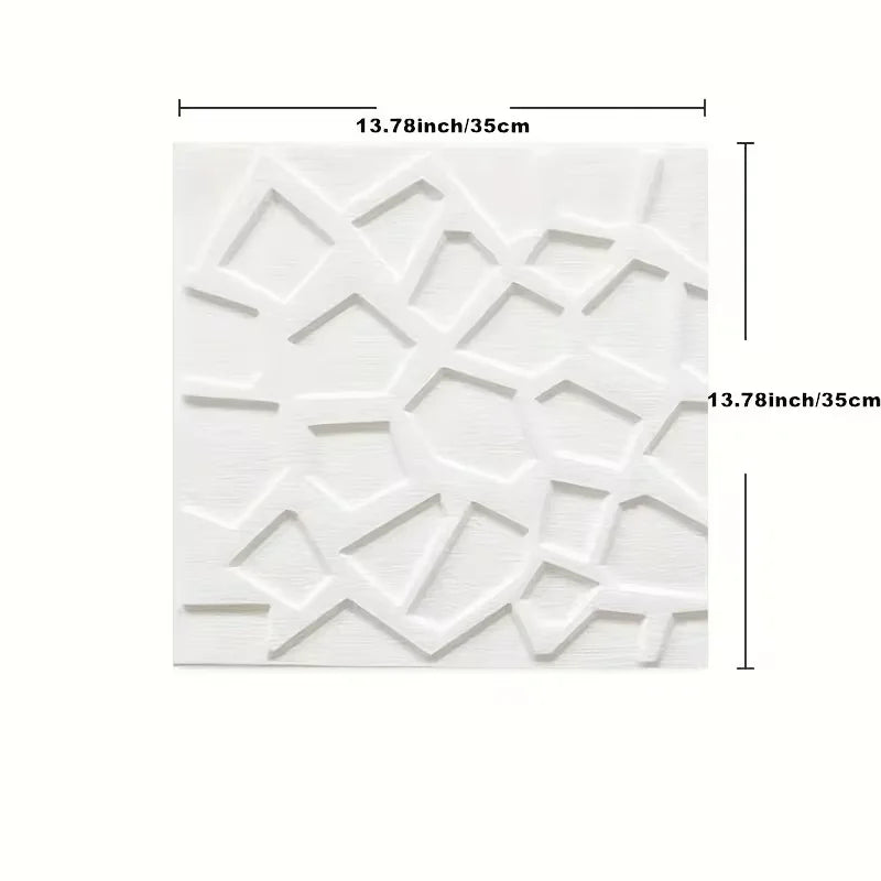 3D Peel & Stick Waterproof Wallpaper Tiles 35×35cm Self-Adhesive Wall Tiles Qme white 4pcs 35x35cm