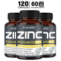 Zinc Picolinate 120 Vegan Capsules – Immune & Skin Support Zinc Supplement Qst 120 count-3 Bottle