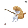 Fishing Cat Fish Tank Ornament | Resin Micro Landscape Decor Aquarium Ornament Qme A1