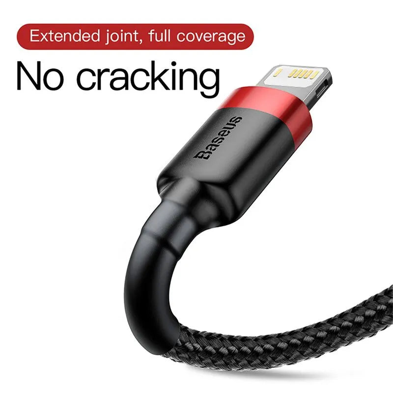Baseus 2.4A Nylon Braided Lightning Fast Charging Cable iPhone Lightning Charging Cable Qst