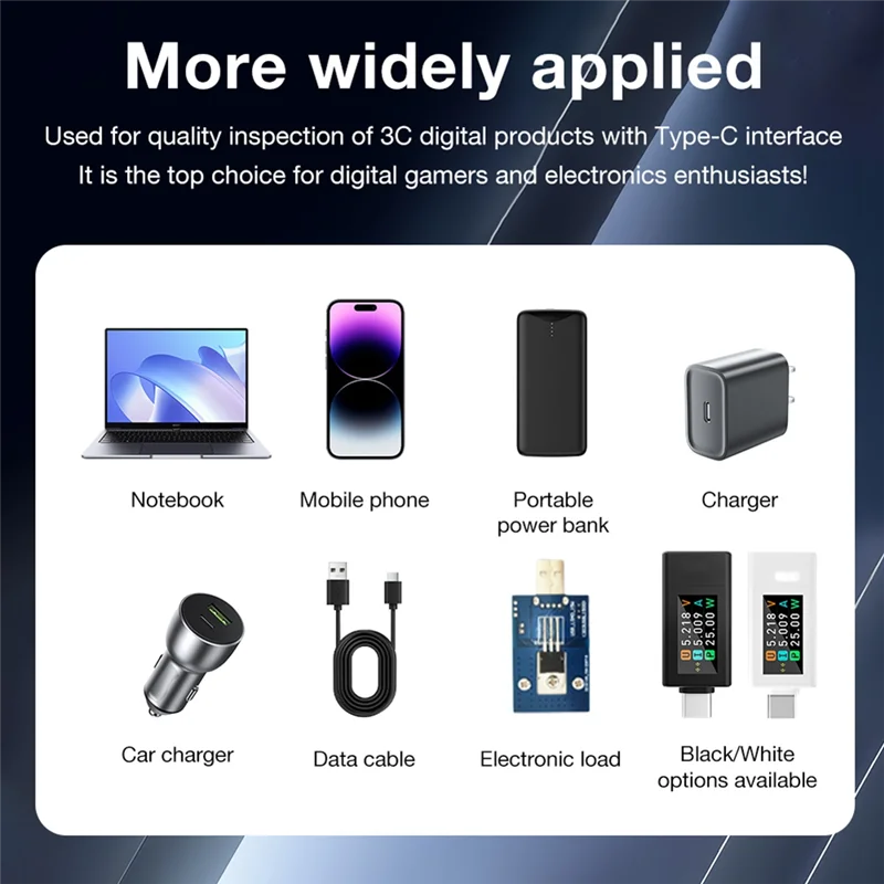 USB Type-C Voltage & Current Monitor 4-30V 0-8A Color Display USB Voltage Current Tester Qme