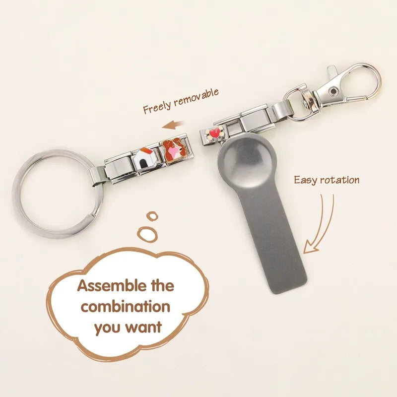 DIY Italian Link Charm Bead Key Chain – 10 Colors Charm Bead Keychain Qme