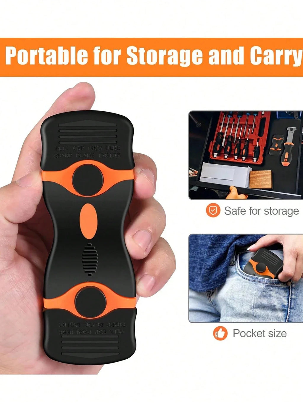 Double Edge Razor Blade Scraper – Remove Labels, Stickers & Decals Blade Scraper Tool Qme