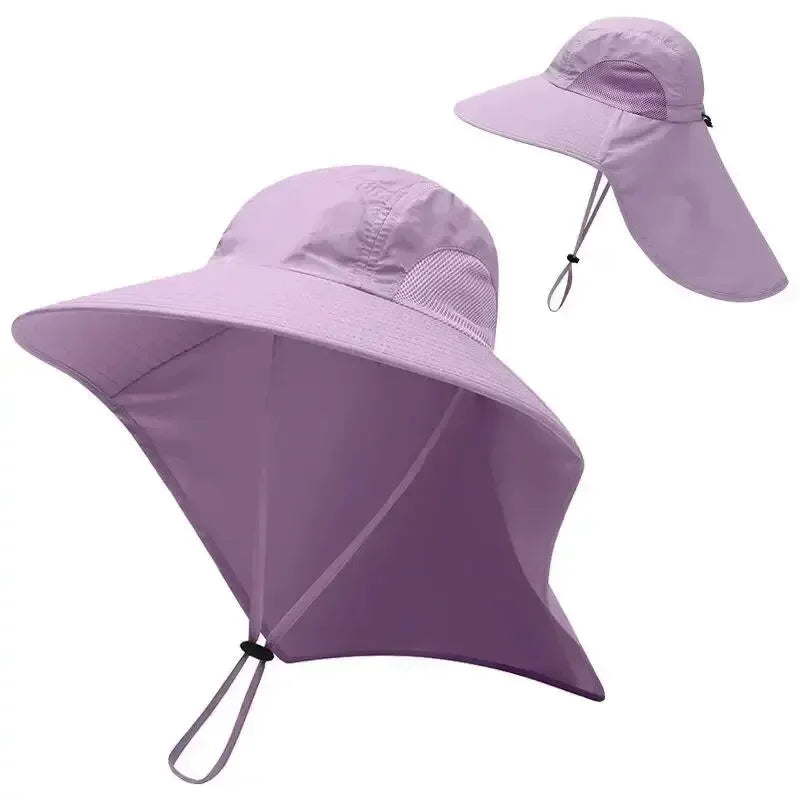 Wide Brim Sun Hat with Neck Flap – Unisex Outdoor Cap Wide Brim Sun Hat Qme