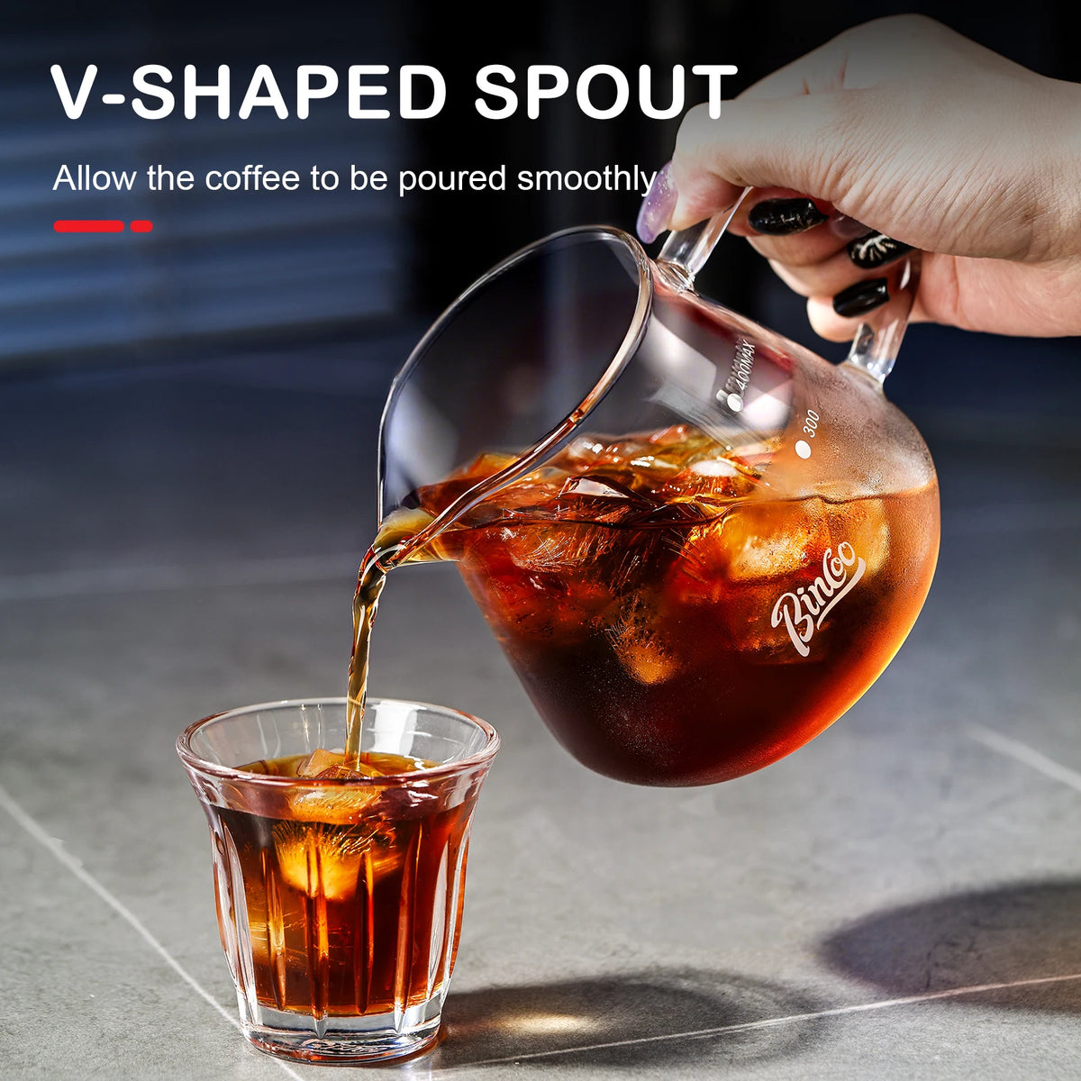 Bincoo Heat-Resistant Glass Coffee Server Large Carafe Glass Coffee Carafe Qst