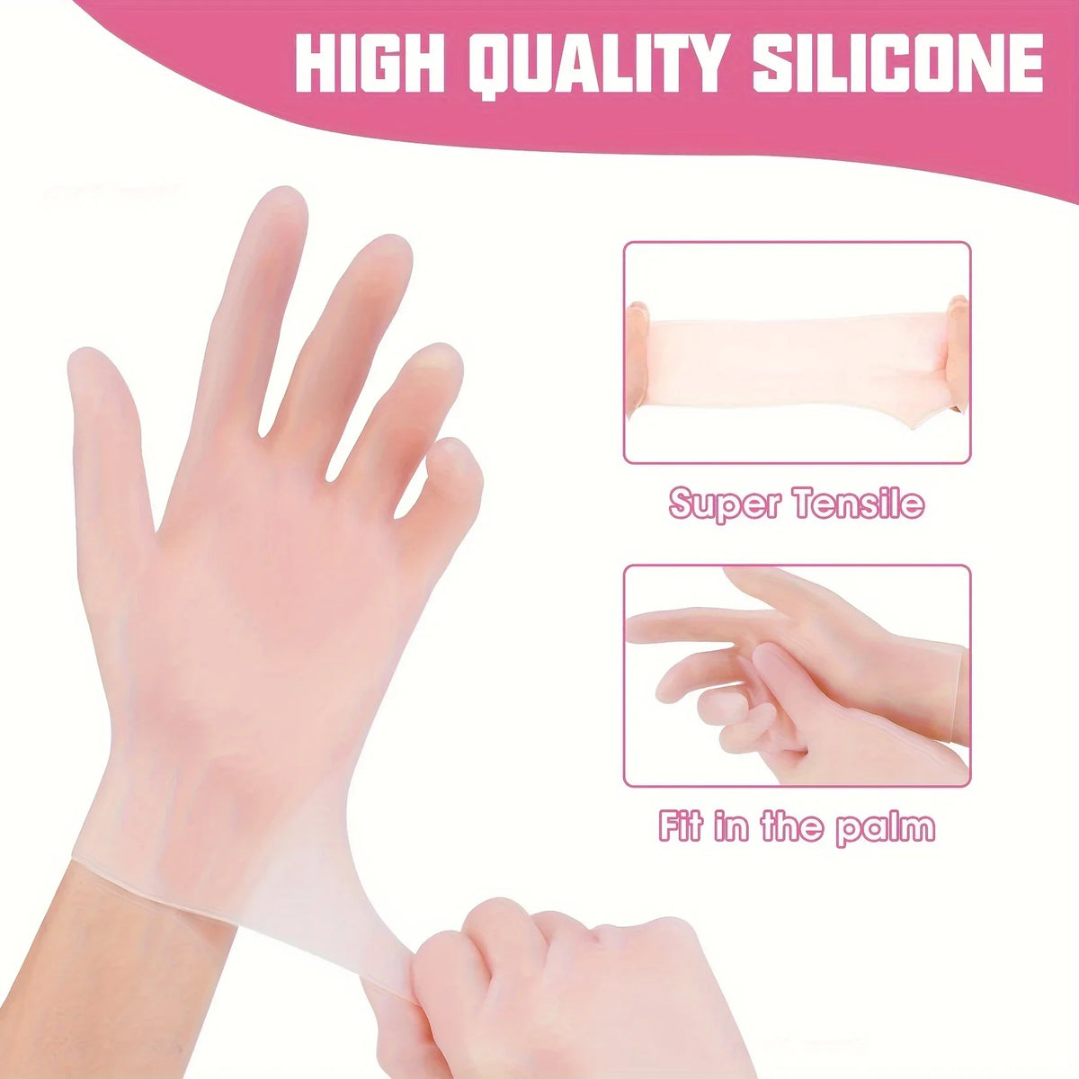 Moisturizing Silicone Gel Spa Gloves – Hydrating Hand Care Spa Hand Gloves Qme