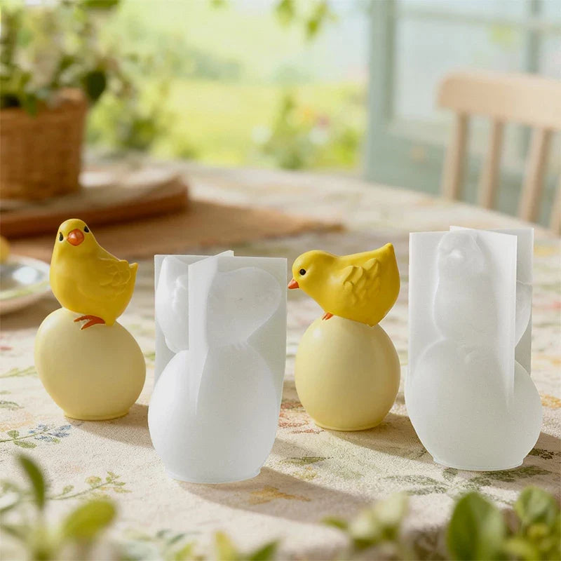 Easter Chicken & Egg Silicone Molds for Plaster Resin Crafts Silicone Craft Mold Qme