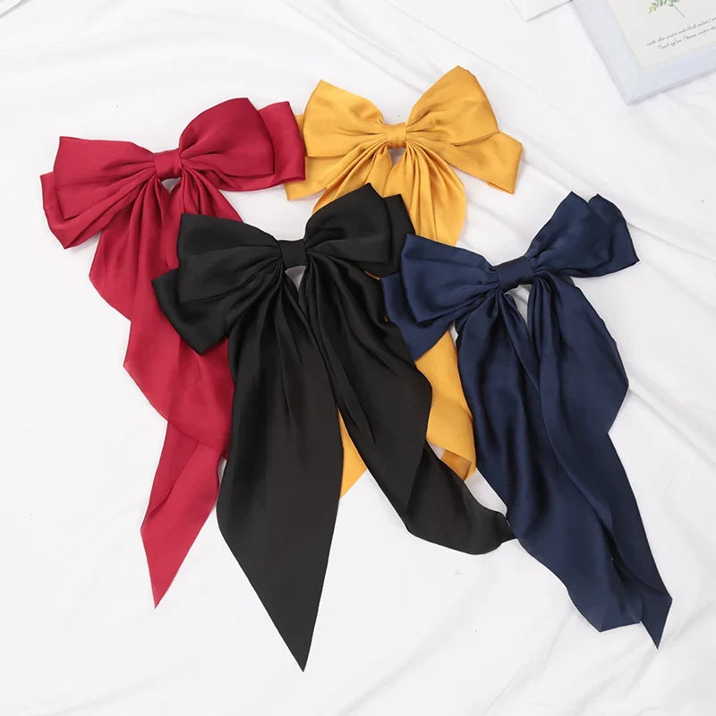 Elegant Satin Bow Hair Clip for Women – 5 Colors Bow Hair Clip Qme
