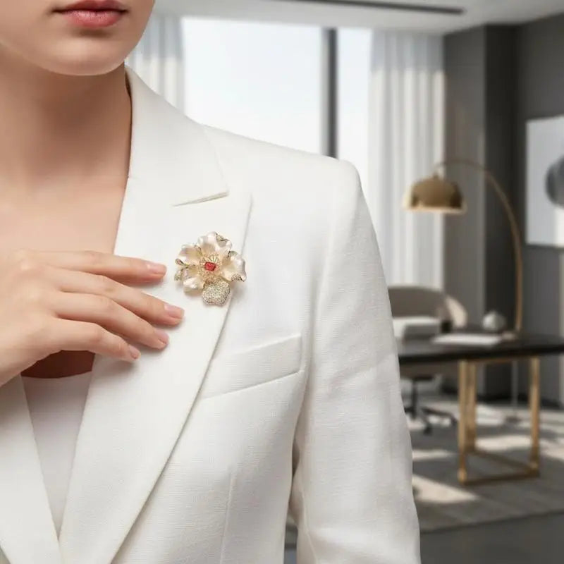 Retro Floral Pearl Brooch Pin | Vintage Alloy Flower Brooch Floral Brooch Pin Qme