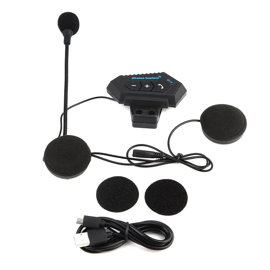 Motorcycle Helmet Bluetooth Headset – Handsfree Speaker Pair Bluetooth Helmet Headset Qst black