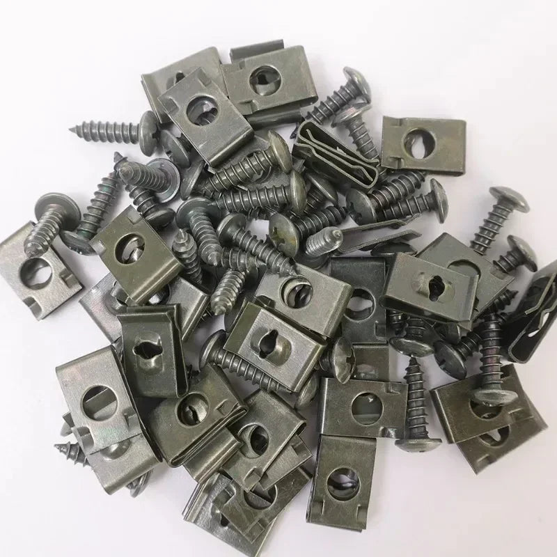 U-Type Metal Clamping Clip Screw Fastener – Car & Motorcycle Automotive Fastener Clip Qme