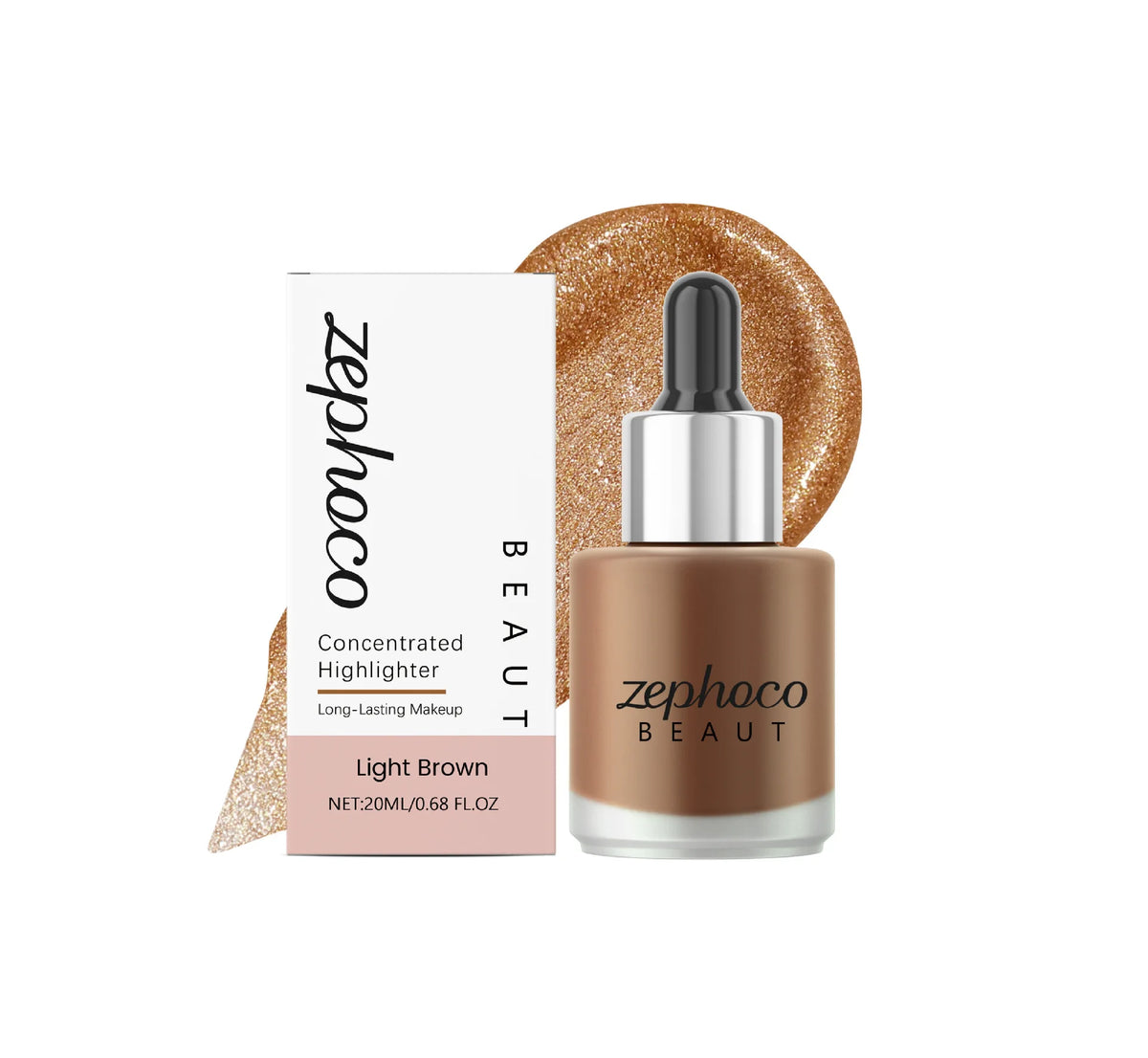 Zephoco Multi-Color Cream Highlighter – High Pigment, All Skin Tones Cream Highlighter Qst Light Brown