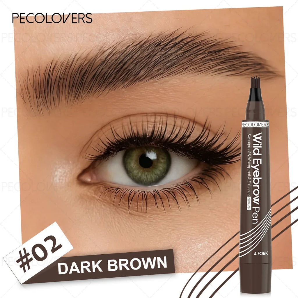 4-Pronged Liquid Eyebrow Pencil – Waterproof & Gap-Filling Liquid Eyebrow Pencil Qme 02