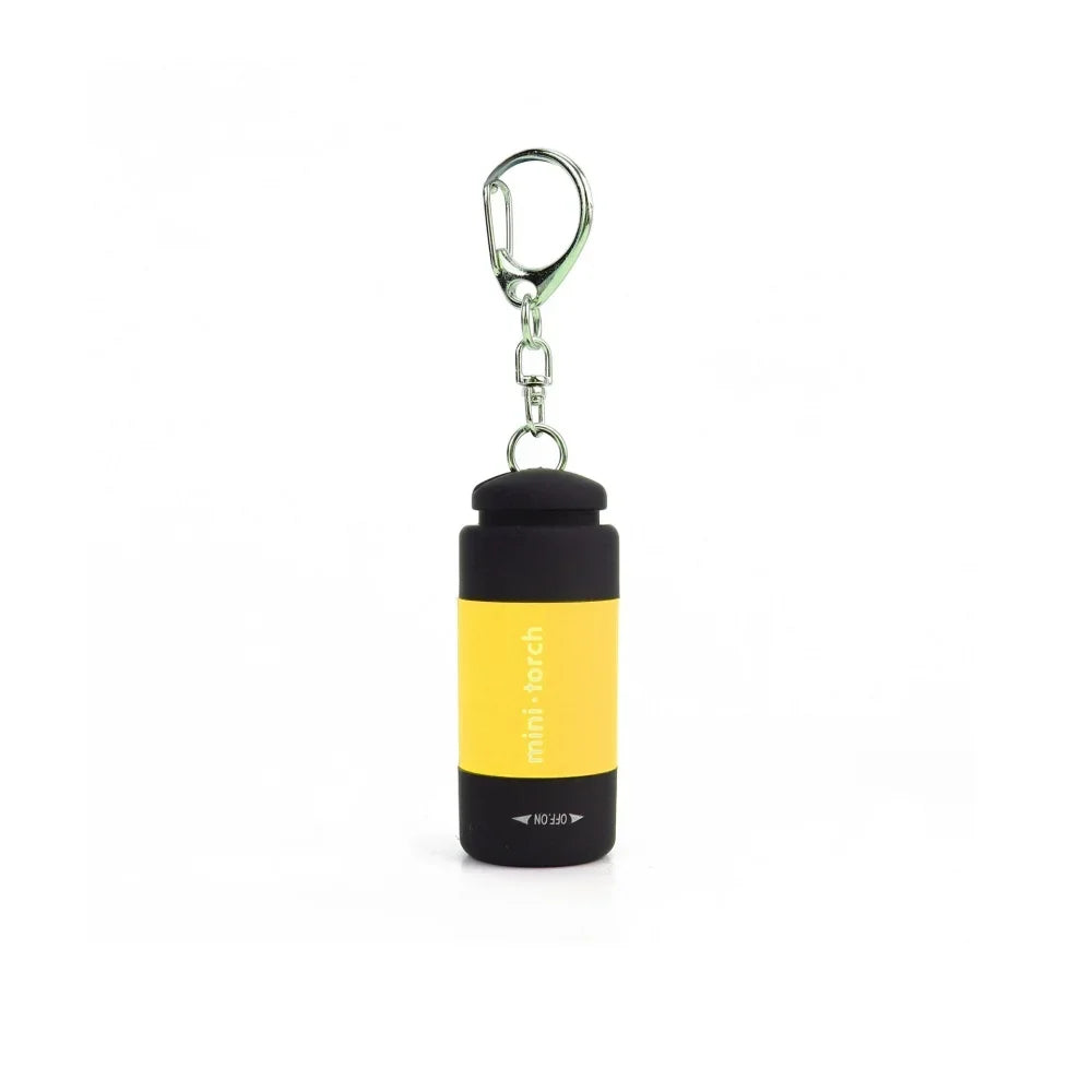 USB Rechargeable LED Keychain Flashlight – Compact & Waterproof LED Keychain Flashlight Qme YELLOW