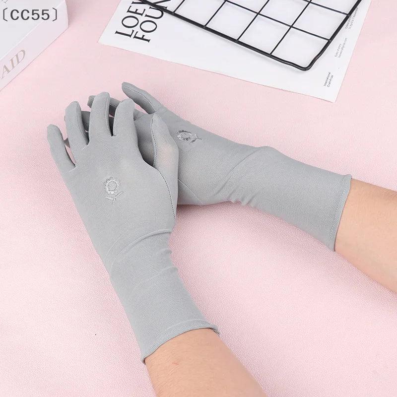 Women's UV Driving Gloves – Breathable Stretch Mid-Long Sun Cover UV Driving Gloves Qst