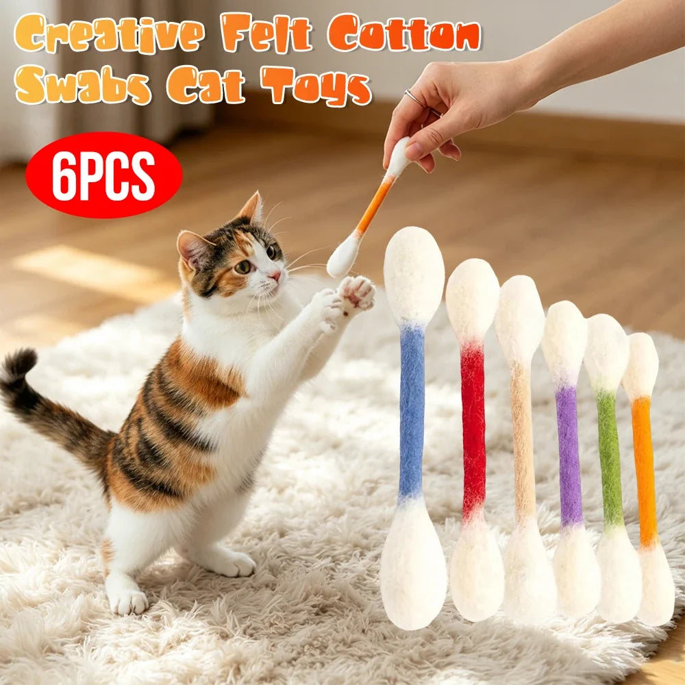 Giant Catnip Q-Tip Cat Toy – Felt Interactive Tooth Cleaner Interactive Cat Toy Qme
