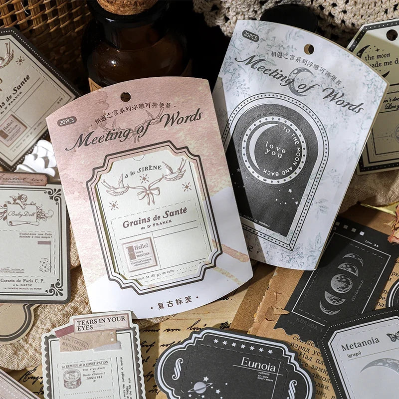 Vintage Label Memo Pad 20 Sheets – Junk Journal Deco Material Journal Deco Paper Qme