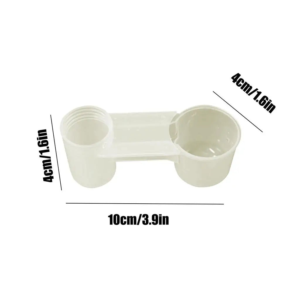 Double-Port Bird Waterer Drinker Feeder Clip for Parrots Bird Waterer Feeder Qme as shown