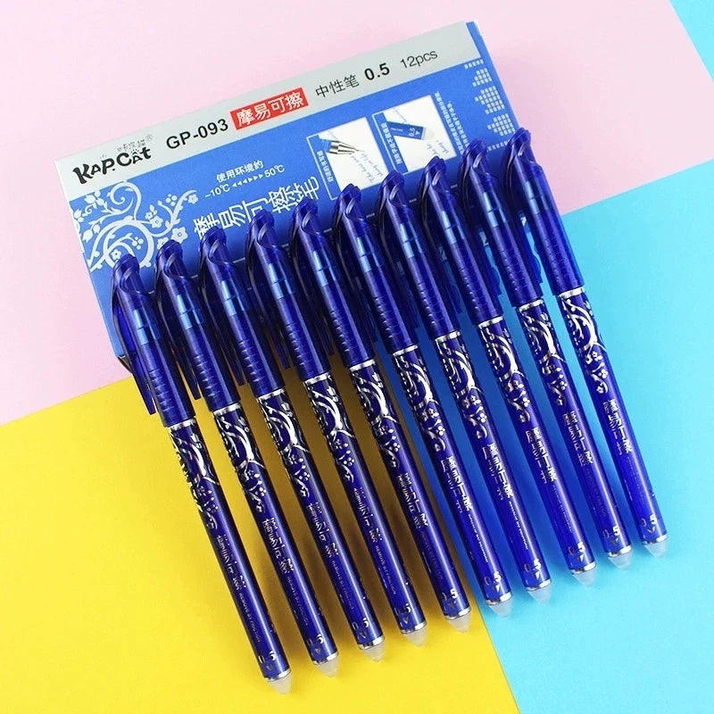 Blue Needle-Tip Erasable Gel Pens – Kawaii School Stationery Erasable Gel Pens Qme